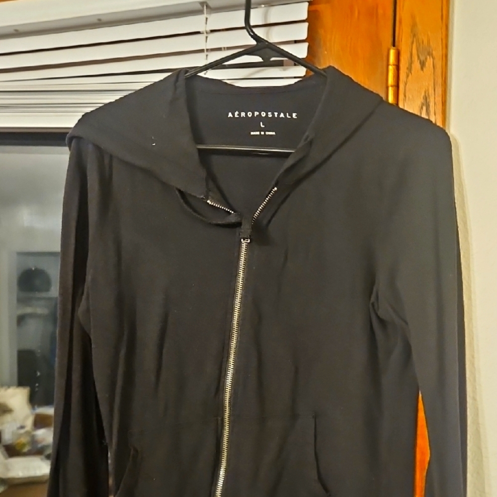 Aeropostale Black women Jacket light weight large but fits more of a medium